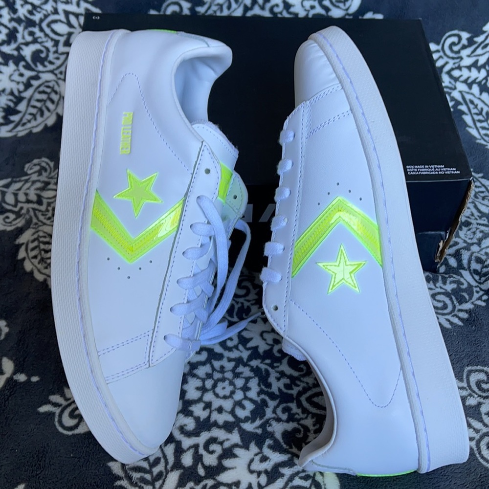 Converse Pro Leather OX White/Lemon Venom/White MEN`S - Picture 12 of 16